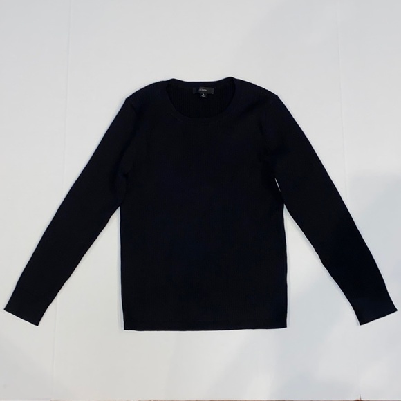 J. Crew Tops - J Crew Ribbed Knit Long Sleeve Top‎ In Black